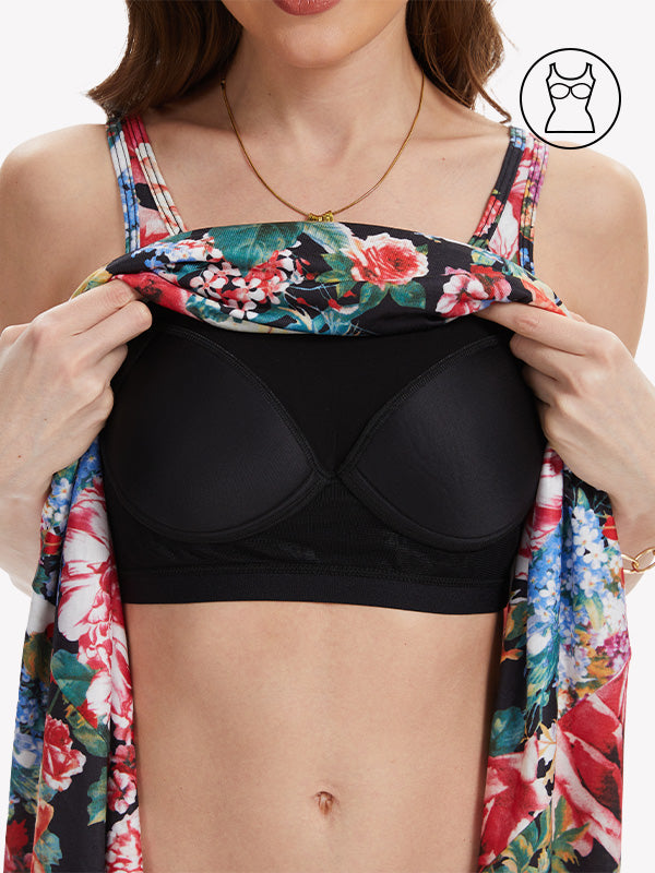 Anyfitting Beach Flowy Dress Built-In Bra Flowy Midi Sundress