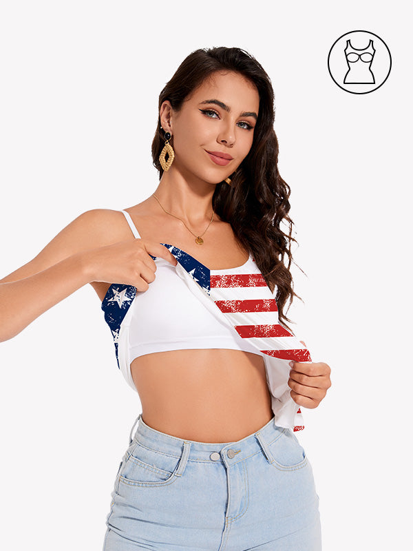 Anyfitting Flowy Loose Beach Top Built-In Bra Tank Top