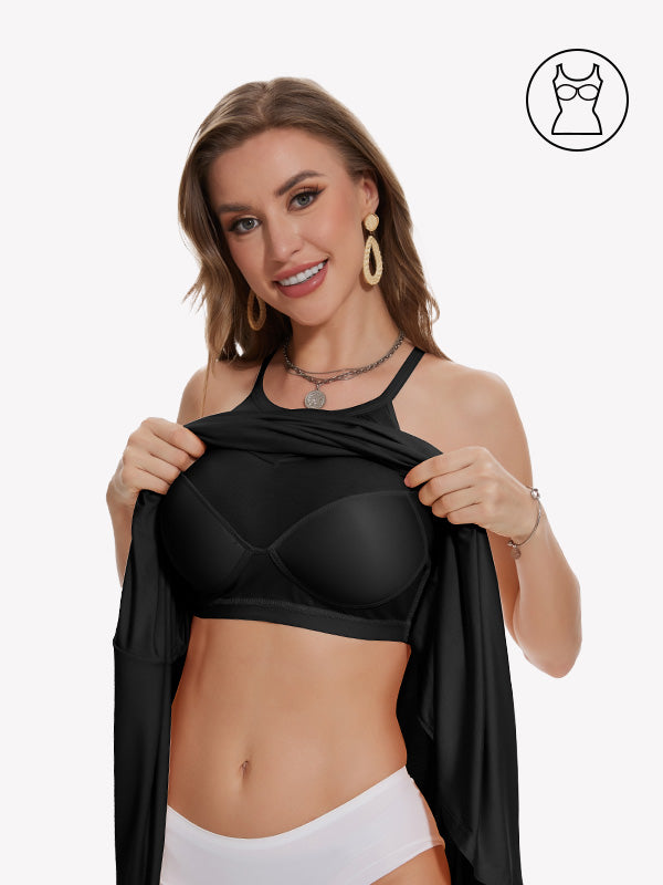 Anyfitting Vacation Midi Sundress Built-in Bra Dress with Pockets