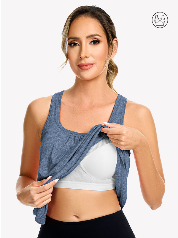 Anyfitting Loose Fit Top Workout Yoga Built-In Bra Tank Top