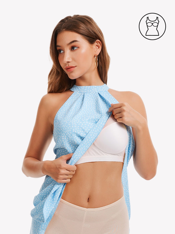 Anyfitting Mini Vacation Dress Built-In Bra Sundress with Pockets