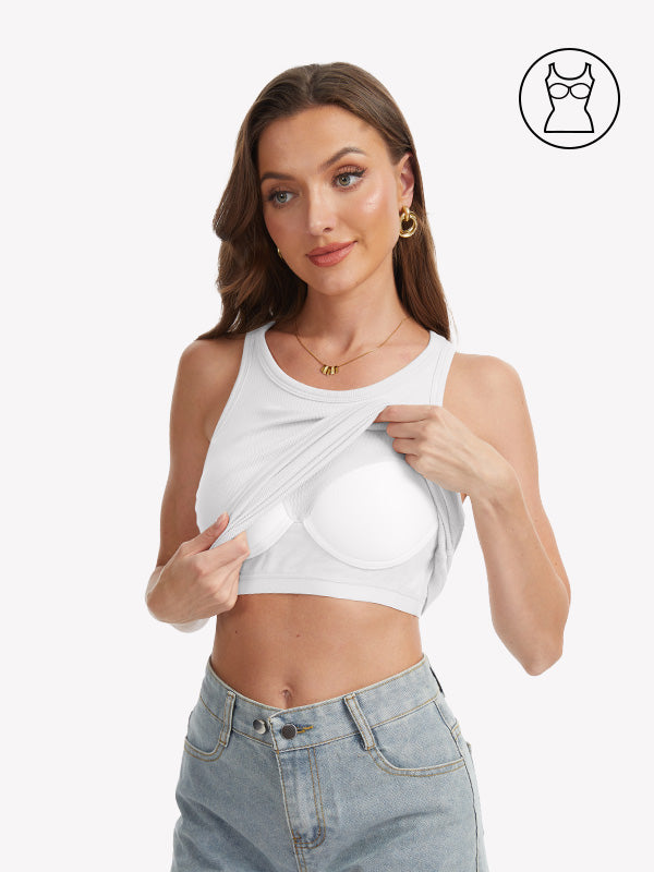 Anyfitting Sleeveless Summer Top Built-In Bra Camisole for Women