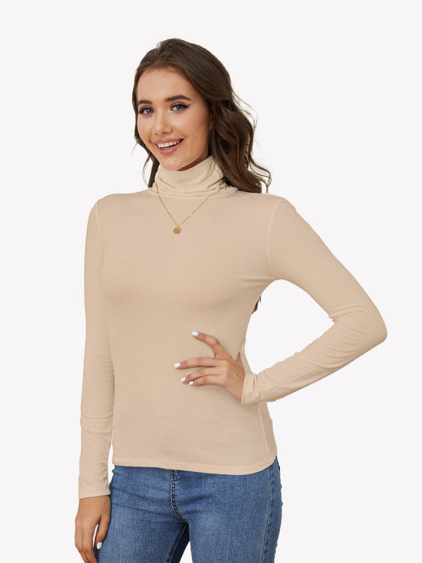 Anyfitting Soft Turtleneck Long Sleeve Shirt Essential Slim Top