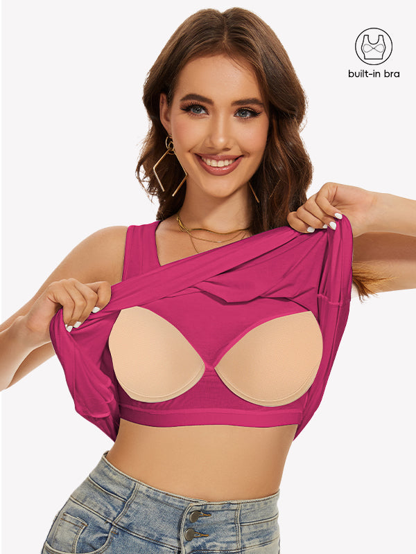 Anyfitting Square Neck Flowy Loose Tank Top Medium Support Bra Top