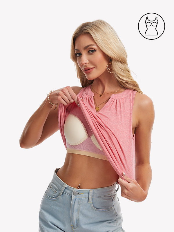 Anyfitting Summer Padded Cami Top Built-In Bra Tank Top