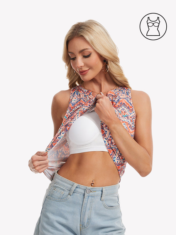 Anyfitting Summer Tank Top with Built-In Bra and Wide Straps