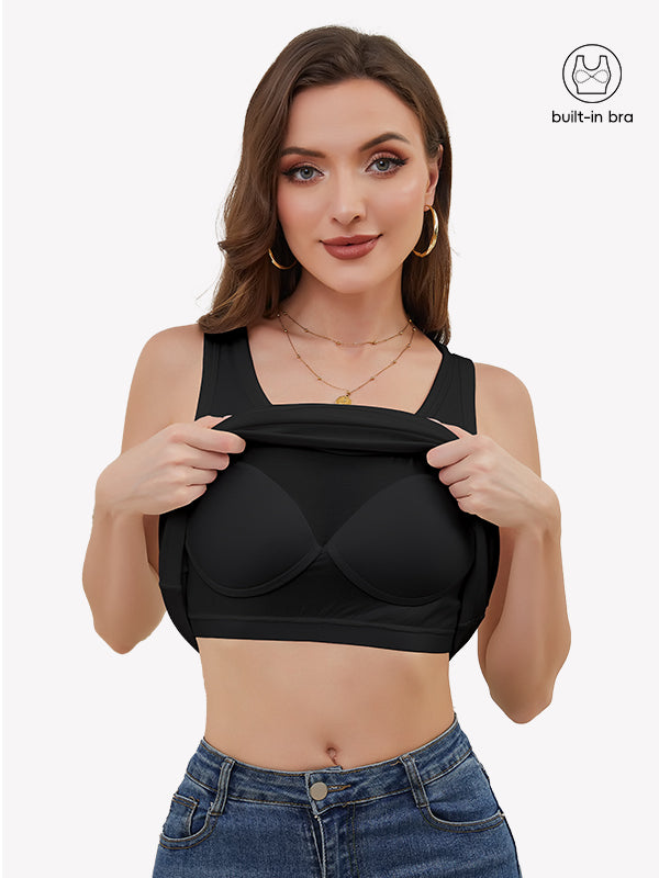 Anyfitting Women’s Thermal Built-in Bra Top Wide Strap Tank Top