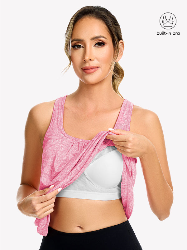 Anyfitting Workout Loose Fit Top Built-In Bra Yoga Tank Top
