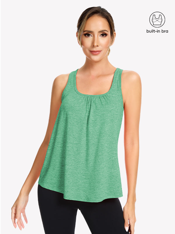 Anyfitting Athletic Loose Fit Top Built-In Bra Yoga Tank Top