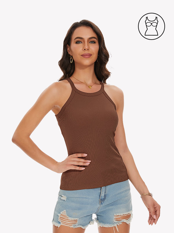 Anyfitting Women’s Racerback Tank Top Built-In Bra Casual Camisole