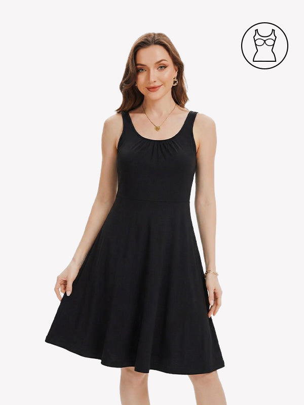 Anyfitting Flowy Midi Beach Dress Built-In Bra Casual Dress