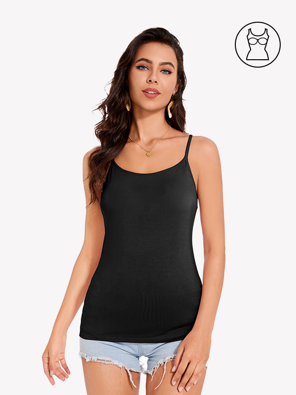 Anyfitting Layering Tank Top Adjustable Strap Top with Built-In Bra