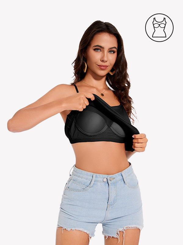 Anyfitting Layering Tank Top Adjustable Strap Top with Built-In Bra