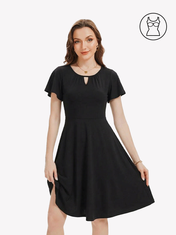 Anyfitting Maxi Dress Built-In Bra Casual A-Line Sundress with Pockets