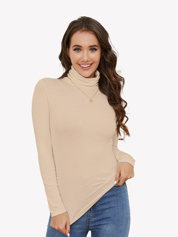 Anyfitting Soft Turtleneck Long Sleeve Shirt Essential Slim Top