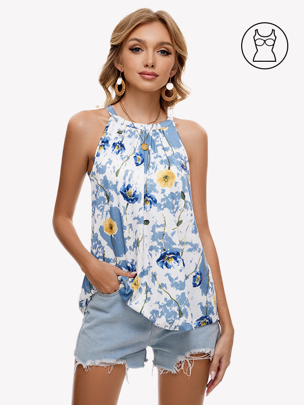 Anyfitting Women Loose Fit Casual Top Built in Bra Tank Top