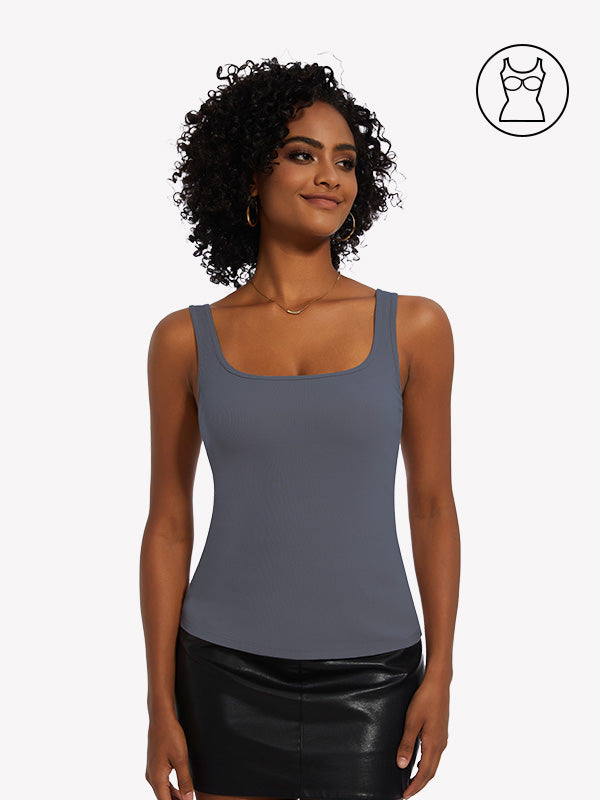 Anyfitting Women’s Tank Top Built-In Bra Sleeveless Cami Top