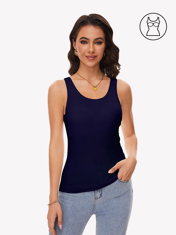 Anyfitting Yoga Tank Top Built-In Bra Wide Strap Fit Camisole Top