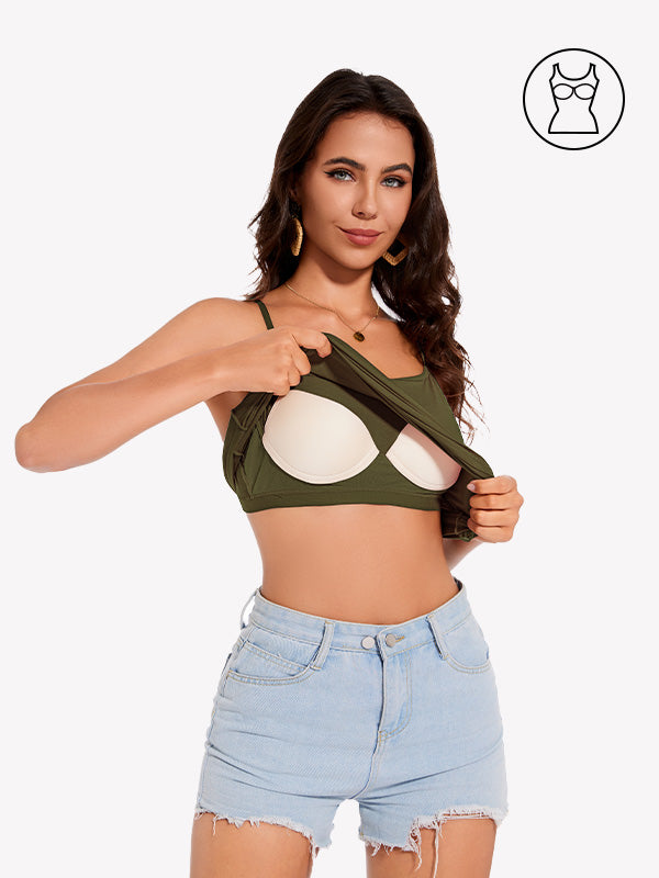 Anyfitting Women’s Tank Top Built-In Bra Sleeveless Layer Cami Top