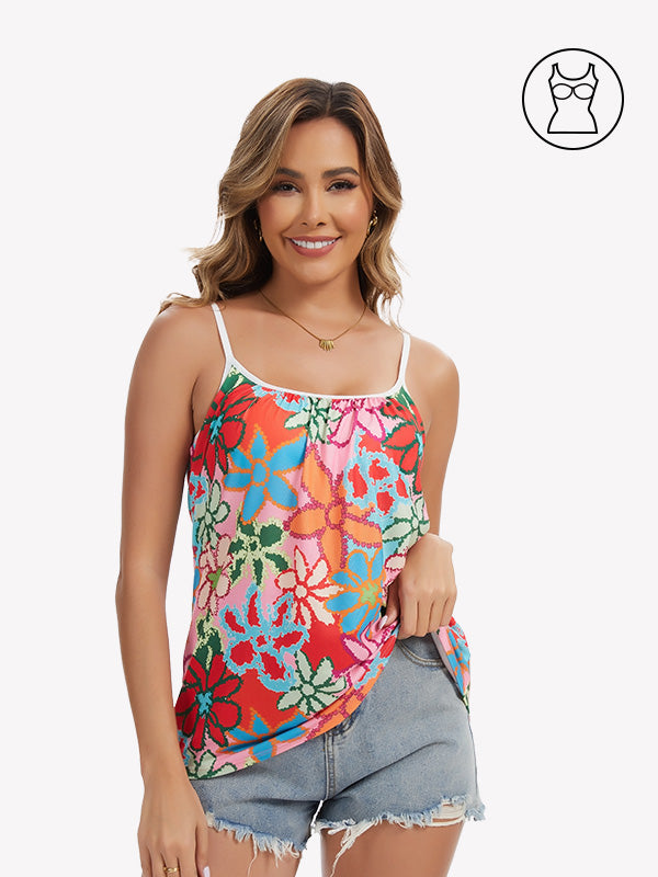 Anyfitting Women’s Summer Tank Built-In Bra Cami Top for Travel